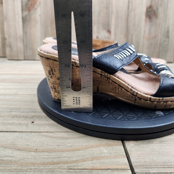 BOC Born Concept Womens size 6 Cork Wedge Heel Slide Sandals - Picture 6 of 10